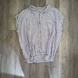 Orvis Blue and White Striped Shirt